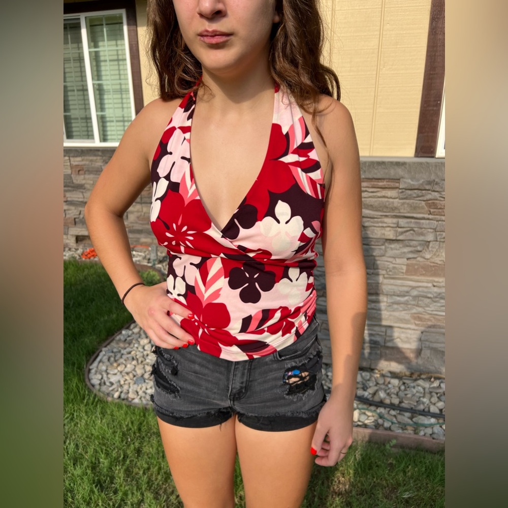 Vintage Y2K Tropical Top (Petite Small)